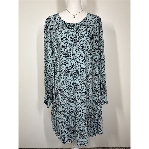 Ava & Viv Dresses & Skirts - Ava & Viv Floral Dress Women's SZ 1X Shift Long Sleeve Ruffle Hem Cottage Core